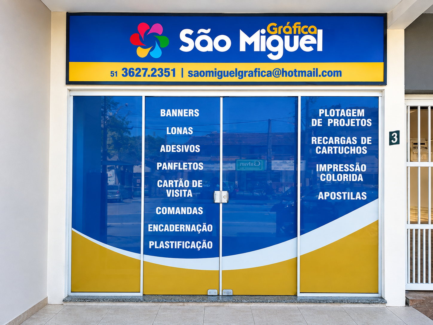 Fachada da Gráfica São Miguel em Imbé